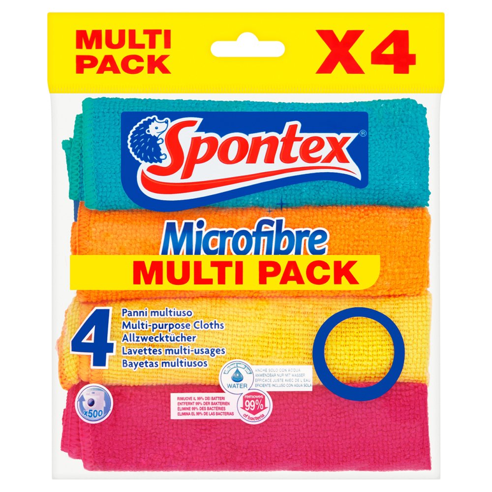 SPONTEX MICROFIBRE CLOTHS 4 PK  Murrays Health & Beauty (Paul