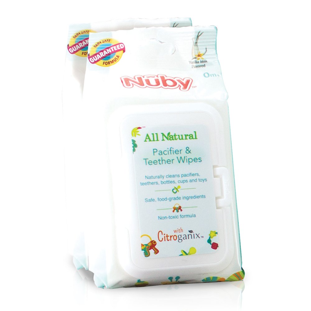 Nuby All Natural Pacifier and Teether Wipes - 48 Count