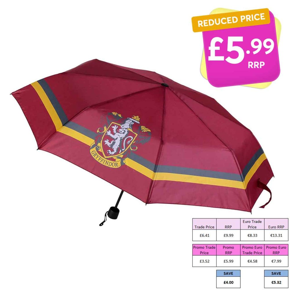 HARRY POTTER GRYFFINDOR FOLDING UMBRELLA HARRY POTTER GRYFFINDOR FOLDING UMBRELLA