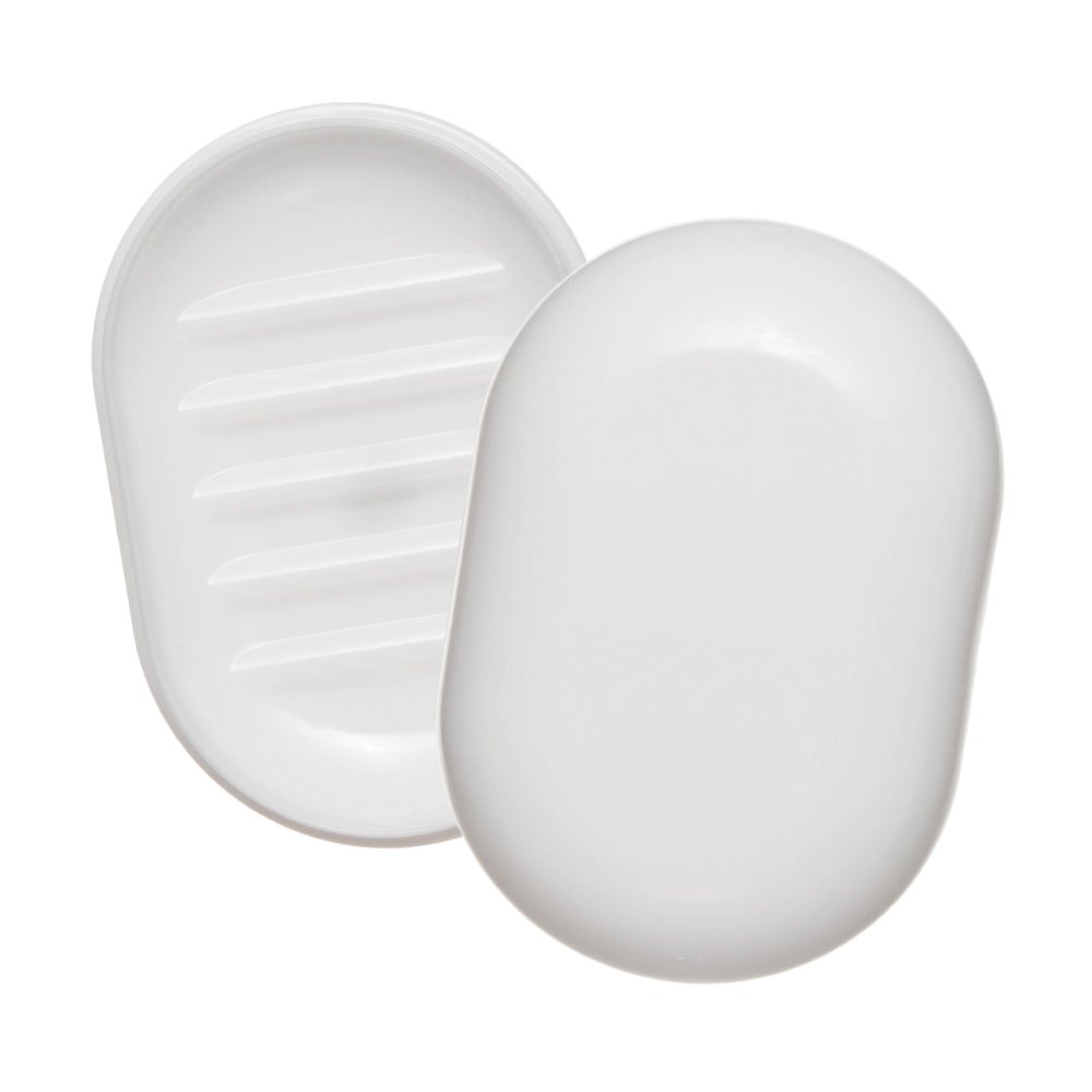 TRAVEL SOAP BOX WHITE  WAVE DESIGN