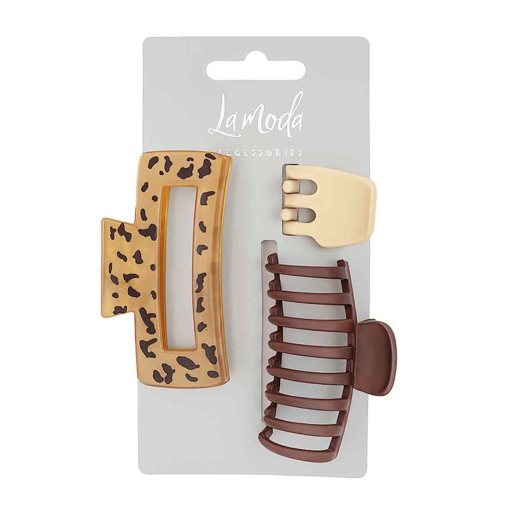 NEUTRAL CLAW CLIPS ASSORTED 3PCS NEUTRAL CLAW CLIPS ASSORTED 3PCS