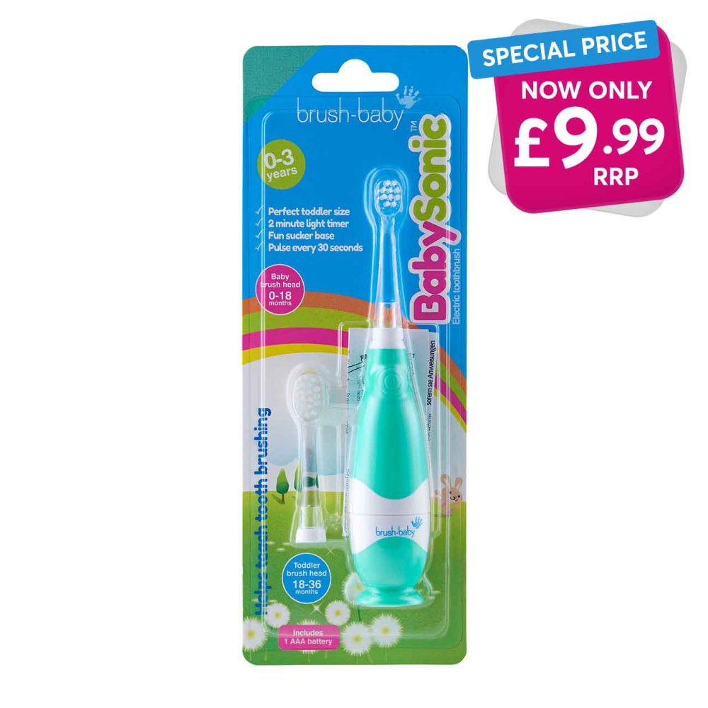 BABYSONIC TEAL ELECTRIC TOOTHBRUSH 0-3 YR BABYSONIC TEAL ELECTRIC TOOTHBRUSH 0-3 YR